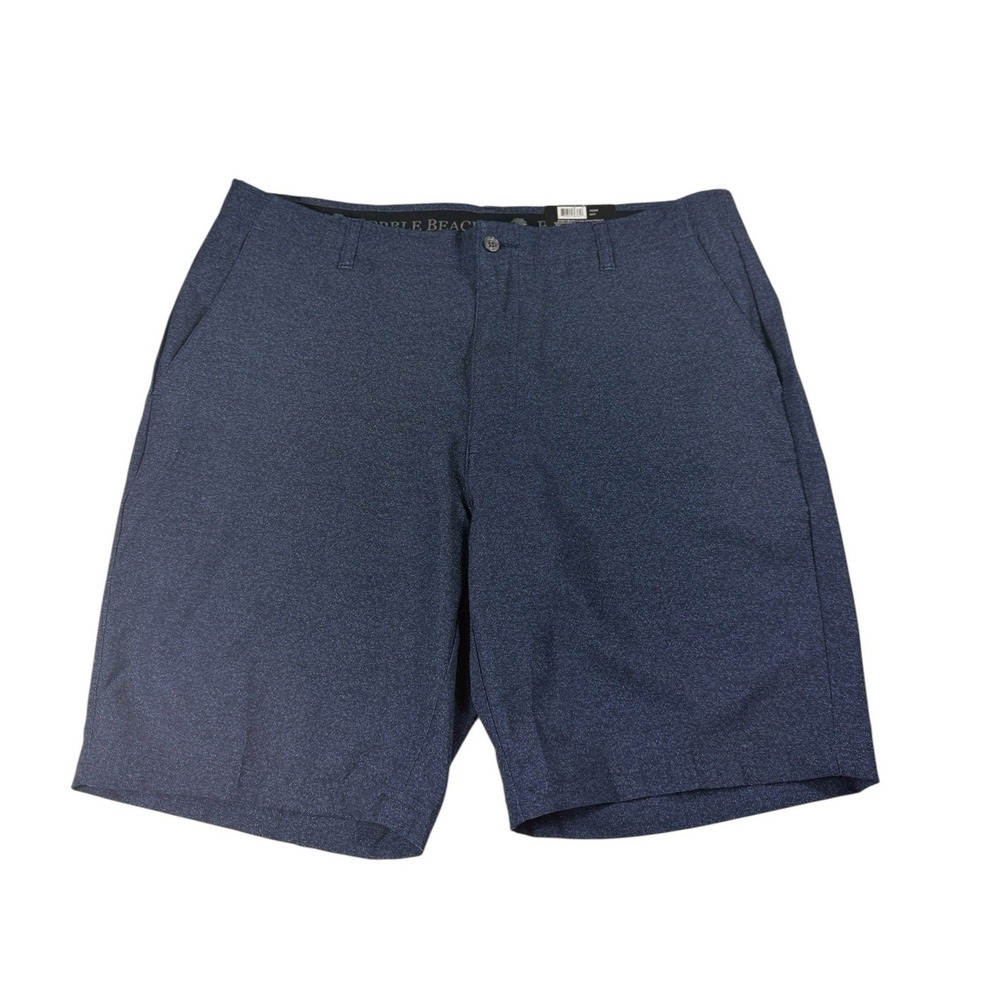 Pebble Beach Mens 38‎ Dry-Luxe Performance Golf Shorts Navy Blue Flat Front NWT